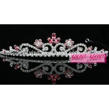 Accesorios para el cabello fábrica de venta a granel princesa rhinestone tiaras